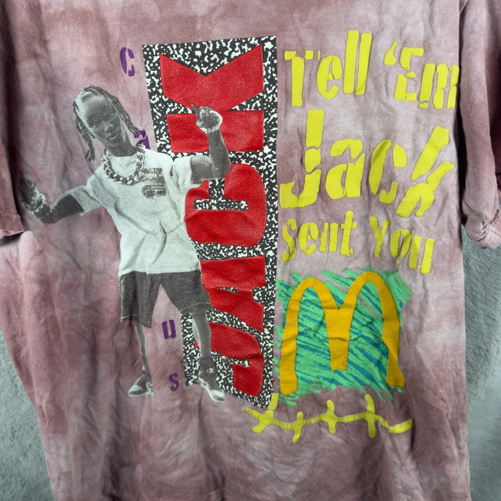 Travis Scott Cactus Jack McDonalds Tell Em Jack Sent‎ You Tie Dye T-Shirt Large
